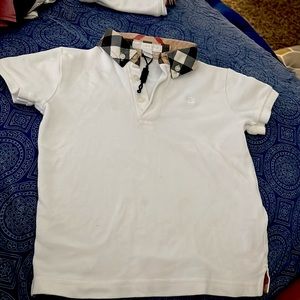 White Burberry collared shirt. Size 4Y 100% authentic in amazing condition!!